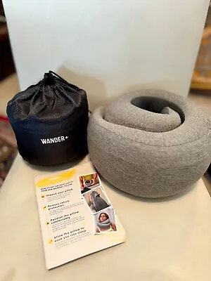 Wander Plus Travel Pillow Neck Pillow Memory Foam For Airplanes Pillow Gray • $25