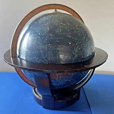 1950 Rand McNally Celestial Globe Zodiac Galileo BAKELITE STAND Copper 9  Table • $749.99