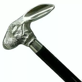 Rabbit Head Handle Solid Brass Vintage Style Victorian Wooden Walking Stick Cane • £24.61