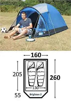 Kampa Brighton 2 Berth Man Festival Person Tent • £39.99