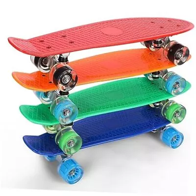 4 Pcs Mini Cruiser Skateboard 22'' Plastic Cruiser Complete Skateboard Classic  • $44.04