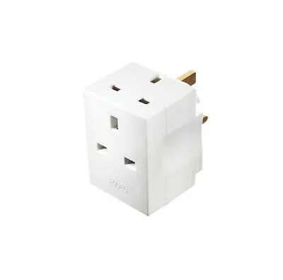 3 Way Gang Mains Socket Adaptor Multi UK Plug Adaptor 240V 13A W/Fused CE • £5.89