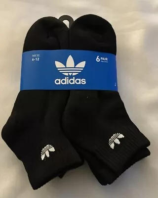 Adidas Socks Mens Black 6 Pack • $19