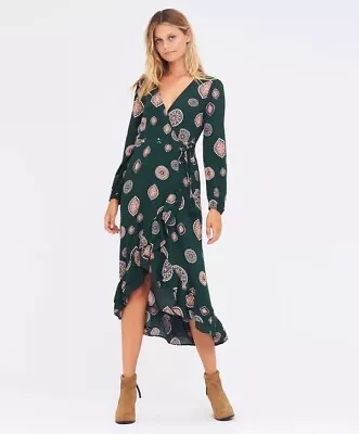 Tigerlily Matisse Wrap Midi Dress Size 8. RRP $200 AU. Gorgeous Unique Dress! • $27