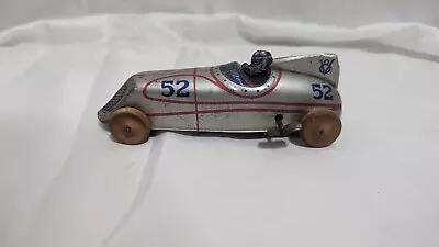 1930s J. Chein Tin Litho Wind Up Open Silver Racer Car Toy Race Car #52 • $40
