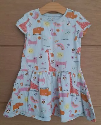 Next Girl's Dress Age 2-3 Years Unicorn Rainbow Animals Design • £2