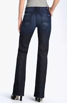 7 SEVEN FOR ALL MANKIND Womens FLYNT Bootcut Jeans Size 31 Mid Rise Dark EUC • $74