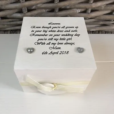 Personalised Gift For Daughter On Wedding Day Bride Mother Bride Trinket Box • £13.99