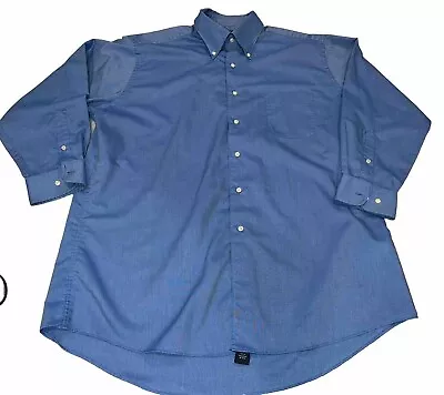 Dockers Wrinkle Free XL Shirt Mens Button Up Blue Business 17 17.5 Long Sleeve • $9.99