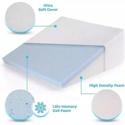 Orthologics LARGE Bed Wedge Raised Pillow Acid Reflux GERD Memory Foam Back OL9 • £18.99