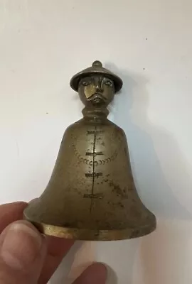 Vintage Figural Emperor Shaped Brass Bell Chinese Man China Asian Oriental • $19.99