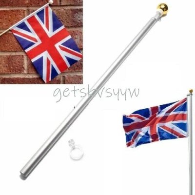 £8.49 • Buy 5FT Aluminum Telescoping Flag Pole Portable Flagpole Holder Mount Bracket Set