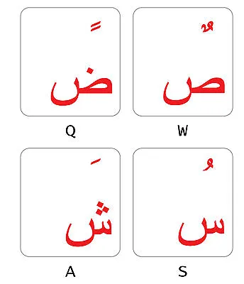 Farsi-persian  Keyboard Sticker Transparent Red Letters Online-welcome • $9.95