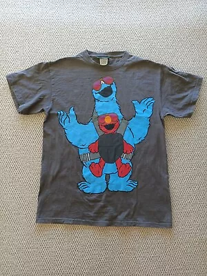 £13.04 • Buy Sesame Street Cookie Monster Elmo Adult T-shirt Size Medium Grey Cotton