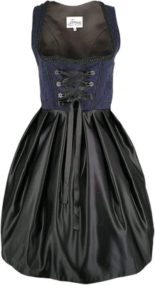 £29.99 • Buy Iseaa Lena Women's Dirndl Dress Costume Dress Dark Blue With Lace S:40EU