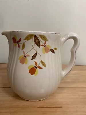 Hall's Superior Pottery Pitcher Autumn Leaf Pattern Mary Dunbar Gold Trim Jewel • $9.99