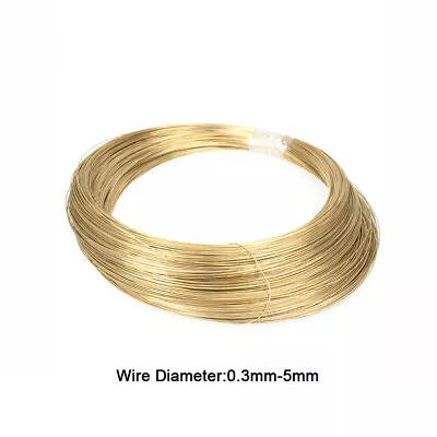 Brass Round Wire Soft Raw Line For Cable Jewelry Crafts 0.3/0.4/0.5/0.6/0.8-5mm • $1.66