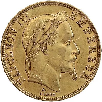 50 Francs Napoleon III Head Laureate • £1137.89