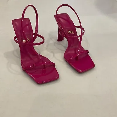 $40 • Buy Pink Zara Shoes Women High Heeled Strap Sandals
