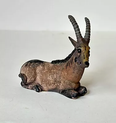 Vintage Apsit Resin Ibex Wild Horned Goat Figurine 2.5x2.5 • $17