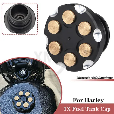 $15.98 • Buy Bullet Black Cut Fuel Gas Tank Oil Cap Cover For Harley Dyna Low Rider Sportster