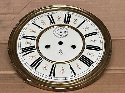 Antique GB Becker Double Weight Vienna Wall Clock Enamel 8.25” Dial To Restore • $56.85