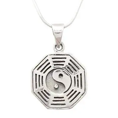 Yin Yang Silver Pendant Necklace For Women Men 925 Sterling Silver Pendant  • £36