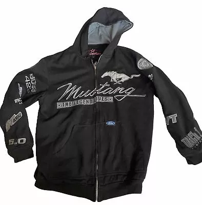 Ford Mustang Hoodie Mens Small Black Cobra Boss 302 JH Design Sweatshirt • $28