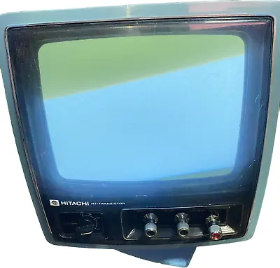 Hitachi I-48 Transistor Television CRT TV Receiver 9  1976 Rare GREEN Turns On • $69.95