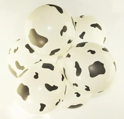 10 Black White Cow Spotted Printed Farm Animal Latex Balloon Party Decor 12  • £5.38