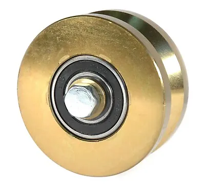 $18.60 • Buy 4  X 1-3/4  Brass Plated V-Groove Wheel W/Precision Bearing