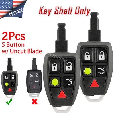 2 For 2004 - 2012 Volvo S40 V50 5 Button Remote Smart Key Fob Case Shell + Blade • $24.75