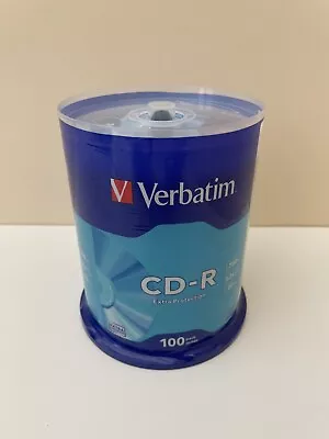 Verbatim 43411 CD-R 52X Extra Protection 700MB 100 Blank CDs SEALED • £23.99