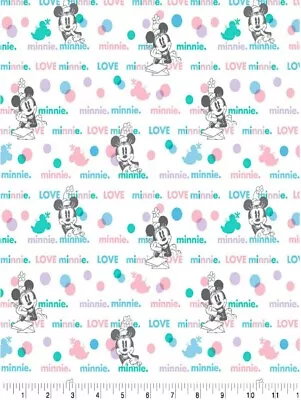 $22.99 • Buy Lined Window Valance Curtain 42 X 15 Disney Minnie Mouse Pastel Love Dots