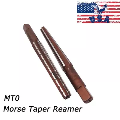 2PCS Alloy Steel MT0 Reamer Set Straight Shank Morse Taper Reamer Rough + Finish • $16.49