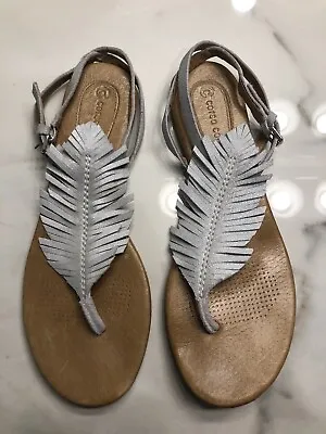 $20 • Buy  Corso Como Cayman Fringe Sandals Silver Washed Suede Size 7.5 M