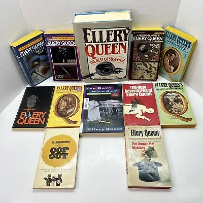 Lot (12) Ellery Queen Mystery Novels; Cop Out/Roman Hat Mystery + More HC/PB • $41.97