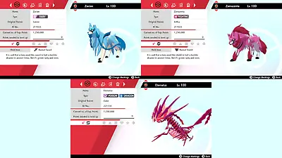 Shiny Zacian + Shiny Zamazenta + Shiny Eternatus Event Pokemon [Sword Shield] • $2.50