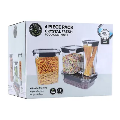 4pc Lemon And Lime Crystal Fresh  Air-Tight Food/Pasta Storage Containers Clear • $35