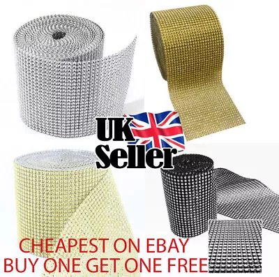 £3.49 • Buy 1M Sparkly Diamond Diamante Effect Ribbon Clothes Cake Trim Bridal Sewing UK