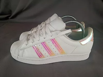 Adidas Superstar Original Cloud White Iridescent Women Shoe Size 6.5 FV3139  • $31.99