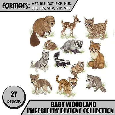 £8.99 • Buy Baby Woodland 27 Machine Embroidery Designs Collection On CD Or USB PES HUS JEF