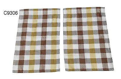 Westfalia Side Window Curtain VW T2 Split Screen Yellow White Brown Cheque C9306 • $44.20