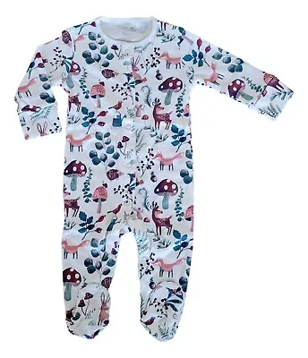 Ex NXT Baby Girl 3/2/ 1 Pack Floral Woodland Animals  Pink Sleepsuits NB - 24 Mt • £7.99