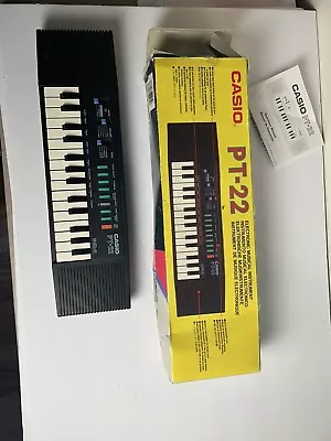 Rare Casio PT-22 Mini Synthesizer Keyboard Tested/Working With Box/Manual • $79.99