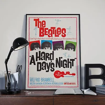 £3.99 • Buy The Beatles A Hard Days Night Movie Fab Four Poster Print Picture A3 A4