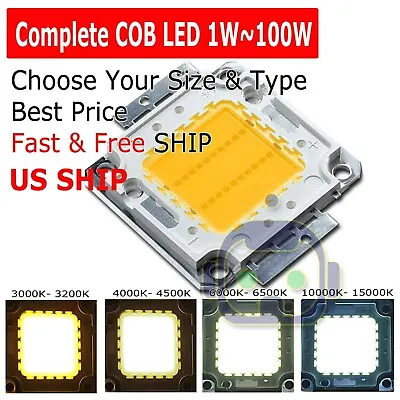 High Power 1W 3W 5W 10W 20W 30W 50W 100W White SMD LED COB Chip Lights Beads • $3.49