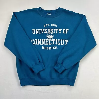 UConn Huskies Sweater Womens Medium Blue White Connecticut Sweatshirt Ladies • $14.88