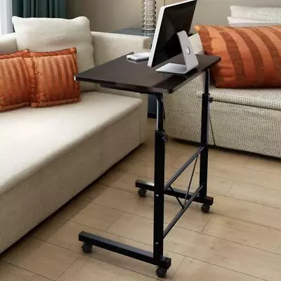 Height Adjustable Rolling Laptop Desk Over Sofa Bed Notebook Table Stand Black • $33.89