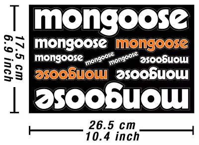 Mongoose Decals Stickers Bicycle Vinyl Autocollant Aufkleber Adesivi /679 • $10.79